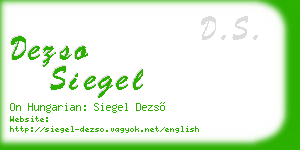 dezso siegel business card