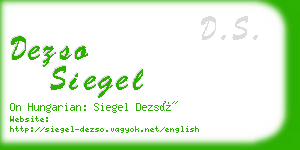 dezso siegel business card